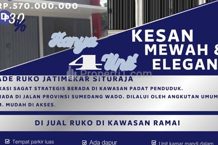 Jual Ruko Hade Cluster Jatimekar Situraja Sumedang