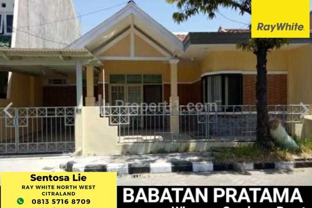 Dijual Rumah Babatan Pratama Wiyung Surabaya Barat - MURAH Rp 11 jt-an/m2 Nego - SHM dekat Pakuwon Mall, Royal Residence, Akses TOL Gunungsari