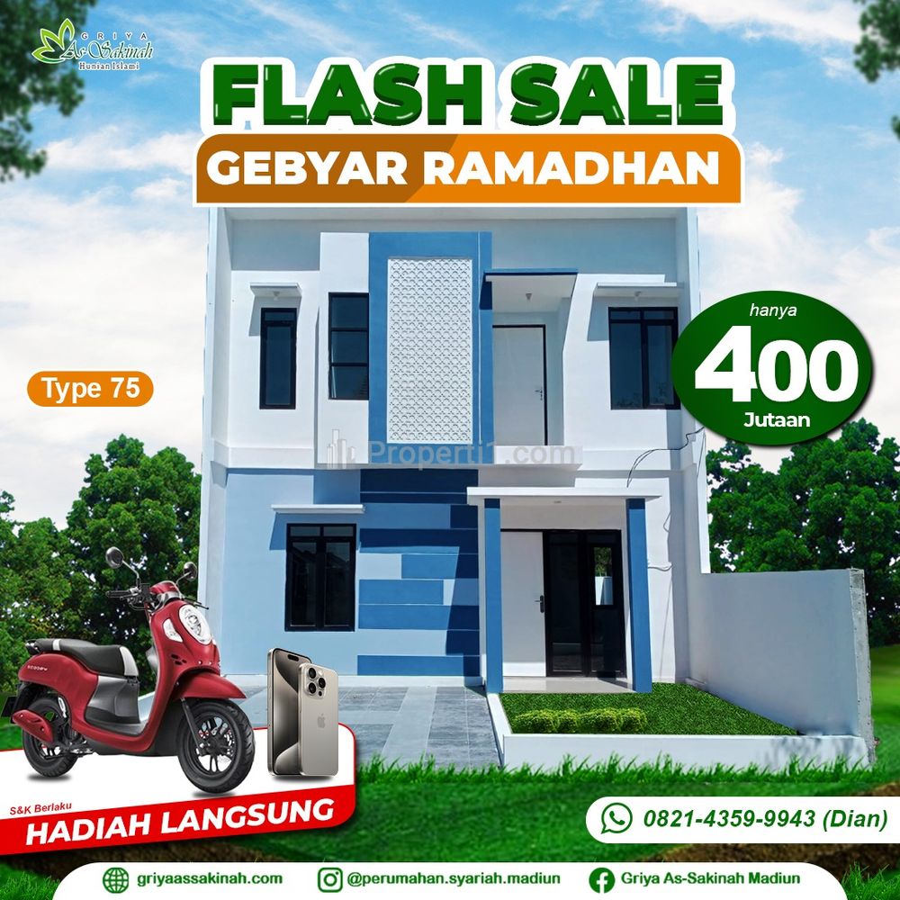 Jual Rumah Murah Syariah Madiun 2 Menit SMPN 1 Geger - Legalitas Lengkap