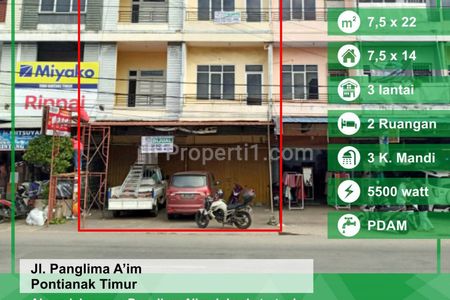 Dijual 2 Ruko Plong Jalan Panglima Aim, Pontianak, Kalimantan Barat