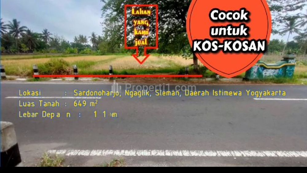 Jual Tanah Sawah di Ngaglik Sleman Dekat Kampus UII dan Pondok Pesantren Pandanaran, Cocok untuk Kost
