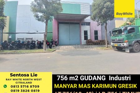 Dijual Gudang Industri Luas 756 m2 di Manyar Mas Karimun Gresik  - Ada Jembatan Timbang Dekat Pelabuhan Internasional JIIPE