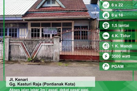 Dijual Rumah Gang Kasturi Raja, Jalan Kenari, Pontianak, Kalimantan Barat
