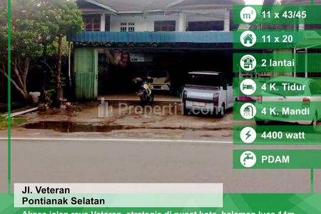 Dijual Rumah di Tepi Jalan Veteran, Pontianak, Kalimantan Barat