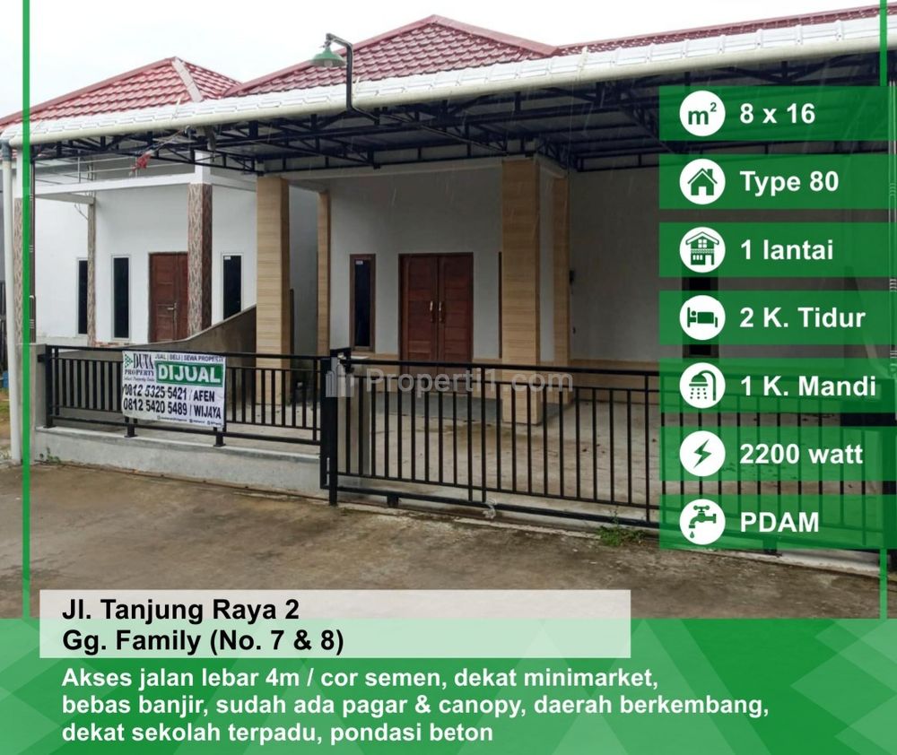Dijual Rumah Gang Family, Jalan Tanjung Raya 2, Pontianak, Kalimantan Barat