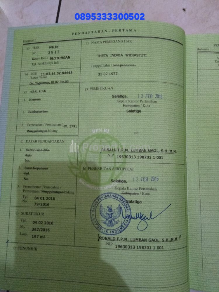 Dijual Tanah Dekat Kampus UKSW Salatiga