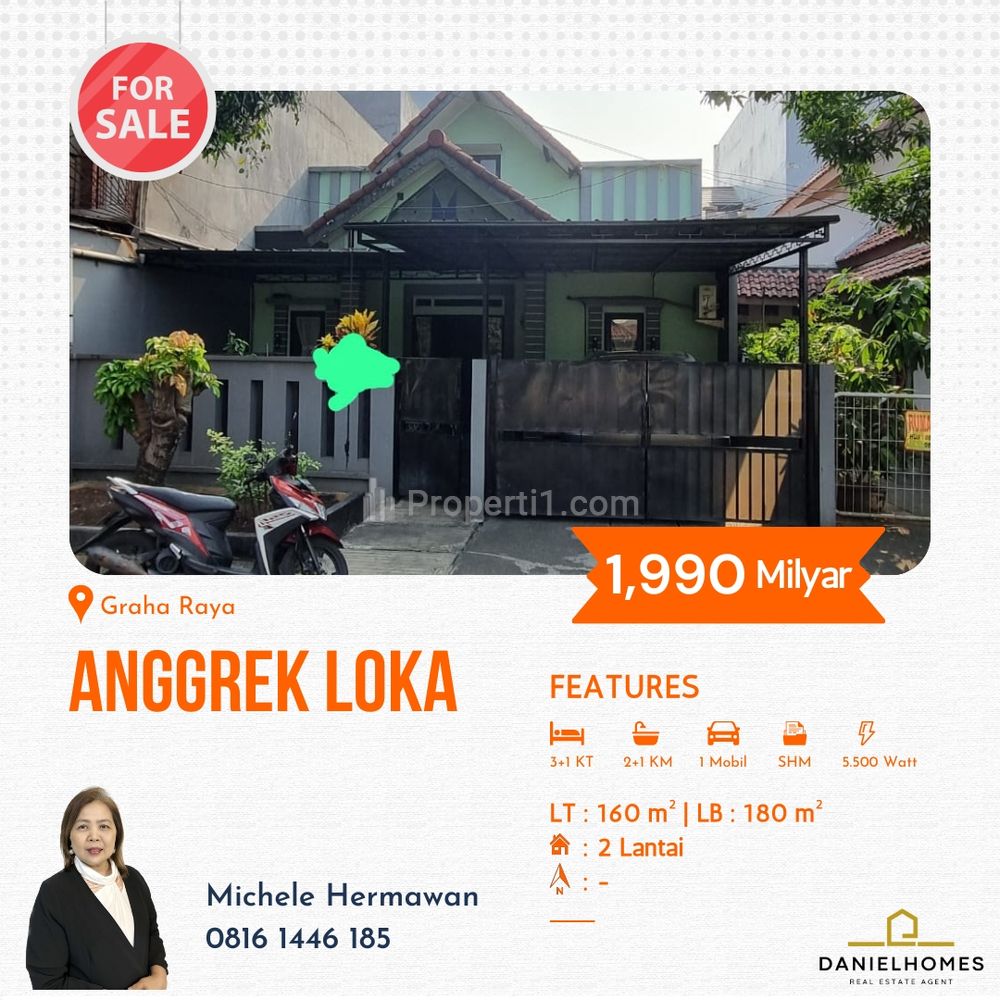 Dijual Rumah Sudah SHM di Graha Raya Tangerang Selatan