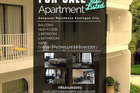 Jual Apartemen Denpasar Residence Kuningan City Jakarta Selatan 3+1 Bedrooms Fully Furnished