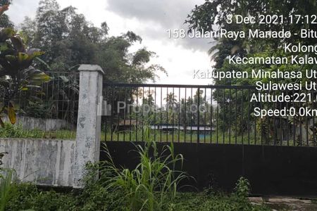 TERMURAH Dijual Tanah di Jalan Raya Manado Bitung Kolongan 2.950 m2 Siap Pakai