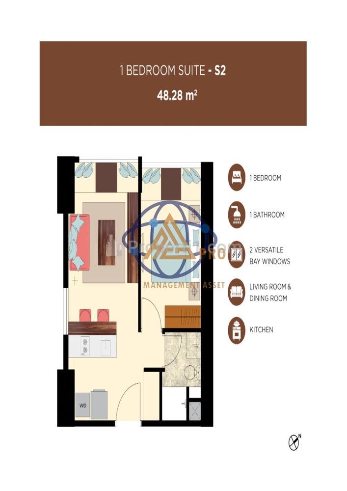 Dijual Apartemen Orange County Tower Irvine Cikarang 1BR Semi Furnished