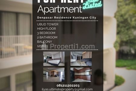 Jual Apartemen Denpasar Residence 3+1 Bedrooms Jakarta Selatan Kuningan City