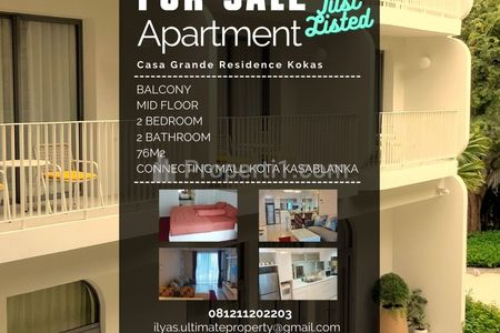 Jual Apartemen Tebet Jakarta Selatan Casa Grande Residence 2+1 Bedrooms Full Furnished