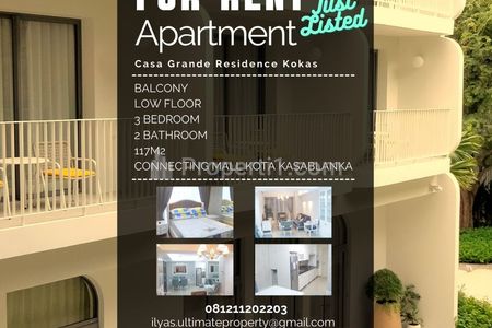 Sewa Apartemen Casa Grande Residence 3 Bedrooms Tebet Jakarta Selatan