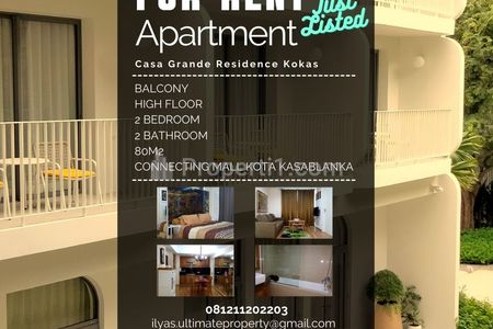 Sewa Apartemen Kota Kasablanka Casa Grande Phase I 2+1 Bedrooms Full Furnished Tebet Jakarta Selatan