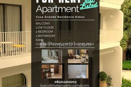 Sewa Apartemen Casa Grande Residence Phase I 2 Bedrooms Kota Kasablanka Tebet Jakarta Selatan Furnished