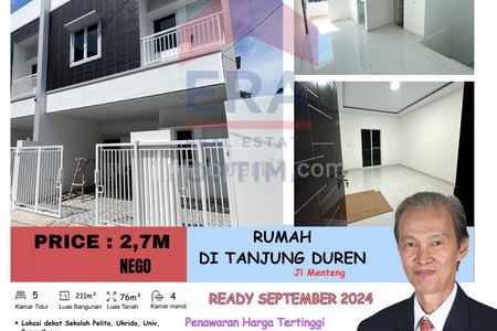 Dijual Rumah (PEMILIK JUAL CEPAT) Indent di Jl Menteng, Tanjung Duren - Jakarta Barat