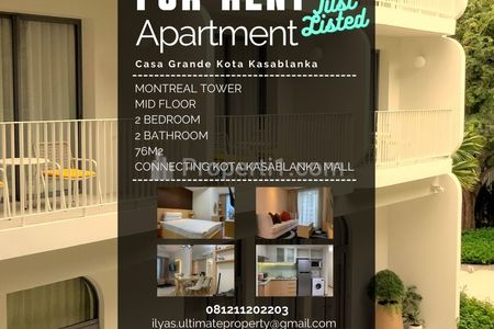 Sewa Apartemen Casa Grande Residence Phase I 2 Bedrooms Furnished Kota Kasablanka Tebet Jakarta Selatan 