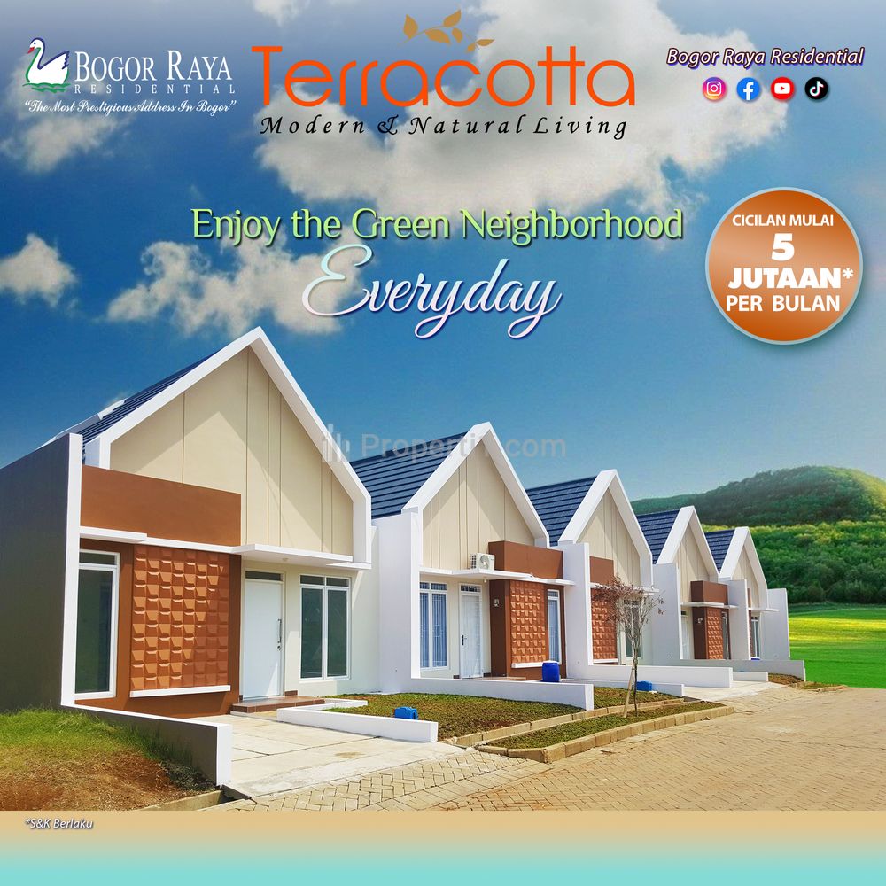 Dijual Rumah Baru 1 Lantai Isi 3 Kamar di Cimahpar Terracotta Bogor Raya Residence