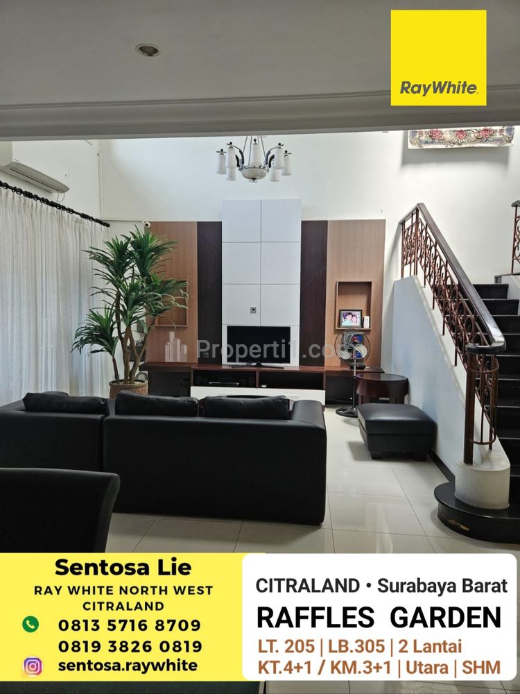 Dijual Rumah Raffles Garden Citraland Surabaya Barat FULL FURNISHED by Vinoti Living - Lokasi TerDEPAN