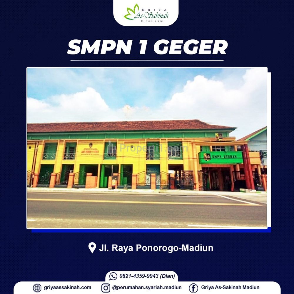 Jual Rumah Syariah Madiun 2 Menit SMAN 1 Geger SHM Splitz
