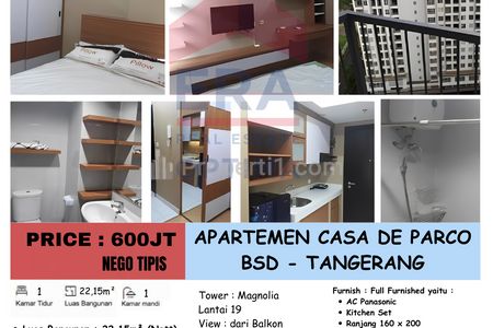 Dijual Apartemen Casa De Parco, BSD, Tangerang - Studio Full Furnished