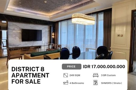 Dijual Cepat Apartemen District 8 Senopati - 3 Kamar Luas 249 Sqm - Custom Unit