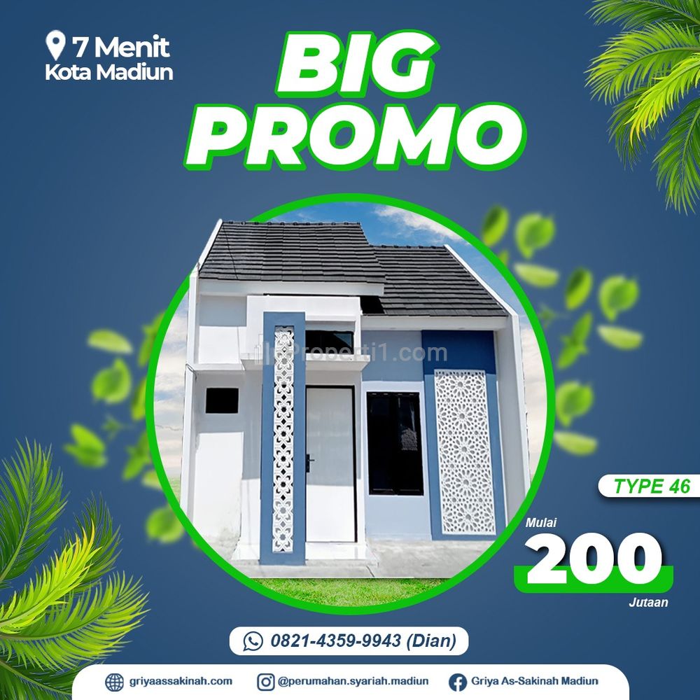 Jual Rumah Syariah Madiun 2 Menit SMAN 1 Geger Sertifikat Hak Milik