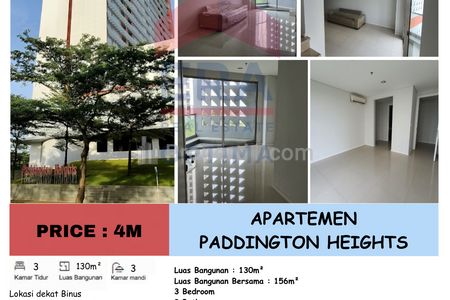 Dijual Apartemen Paddington Heights di Alam Sutera Tangerang