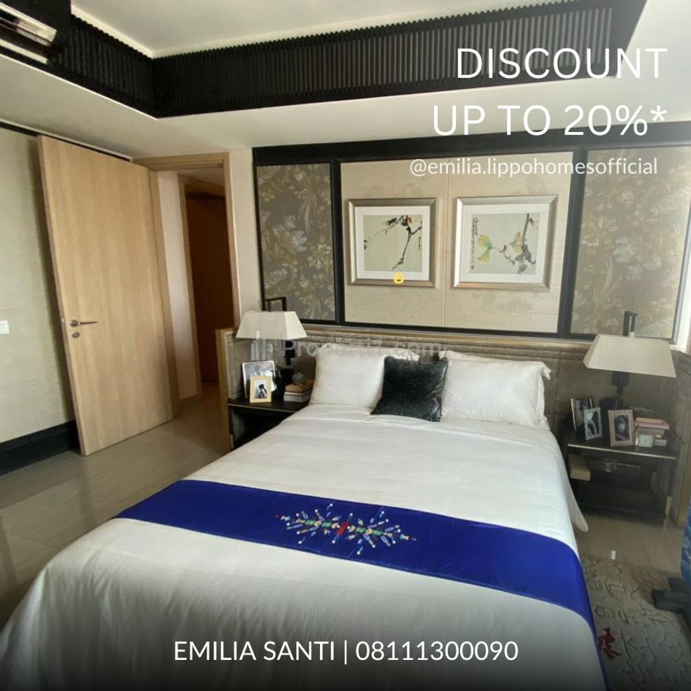 Dijual Apartemen Mewah Siap Huni Karawaci, 5 Menit Ke Tol Karawaci, Free PPN, View Golf - 2+1 BR Unfurnished