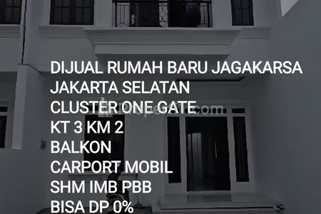 Dijual Rumah Baru di Jagakarsa Jakarta Selatan Bisa KPR DP 0% WA 081387392674