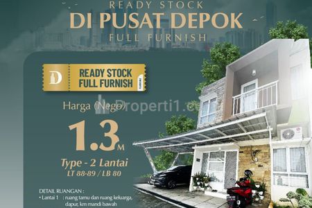 Dijual Rumah Ready Stock Full Furnished di Pusat Kota Depok