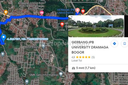 Jual Tanah Bonus Kontrakan 9 Pintu ( Terisi ) Lokasi Ciampea Bogor Luas 670 m2