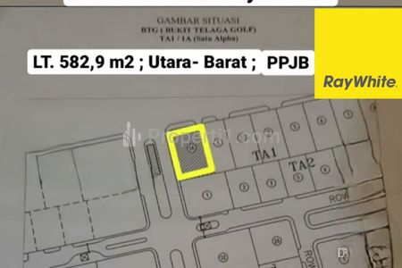 Dijual Termurah Rp.12 Juta/m2 Tanah Kavling Bukit Telaga Golf Citraland Surabaya Barat Spesial Row Jalan Kembar