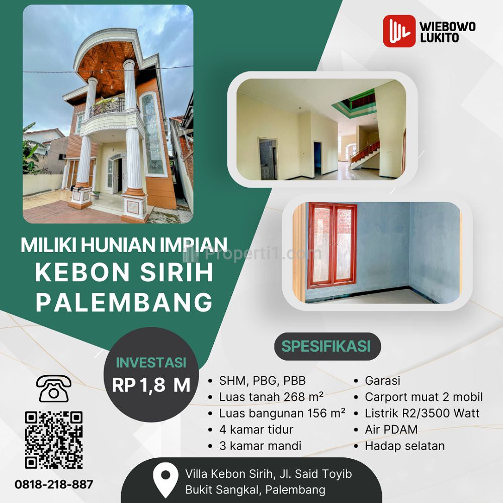 Jual Rumah di Kalidoni Palembang Dekat Mall PTC Palembang, JM Kenten Palembang, RSUD Provinsi Sumatera Selatan, Bandara Sultan Mahmud Badaruddin II