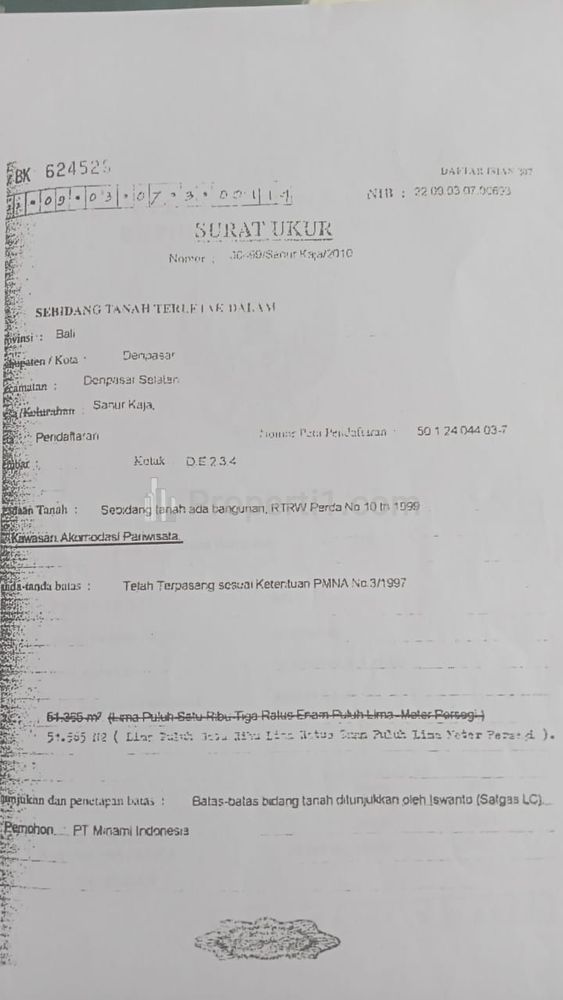 Jual Tanah 5,1 hektar  Lokasi matahari terbit sanur