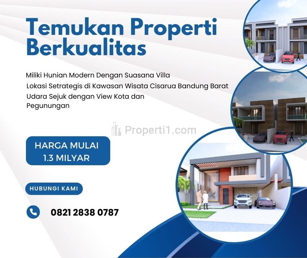 Jual Rumah 2 Lantai Dalam Perumahan Mewah Suasana Villa di Daerah Wisata Cisarua Bandung Barat