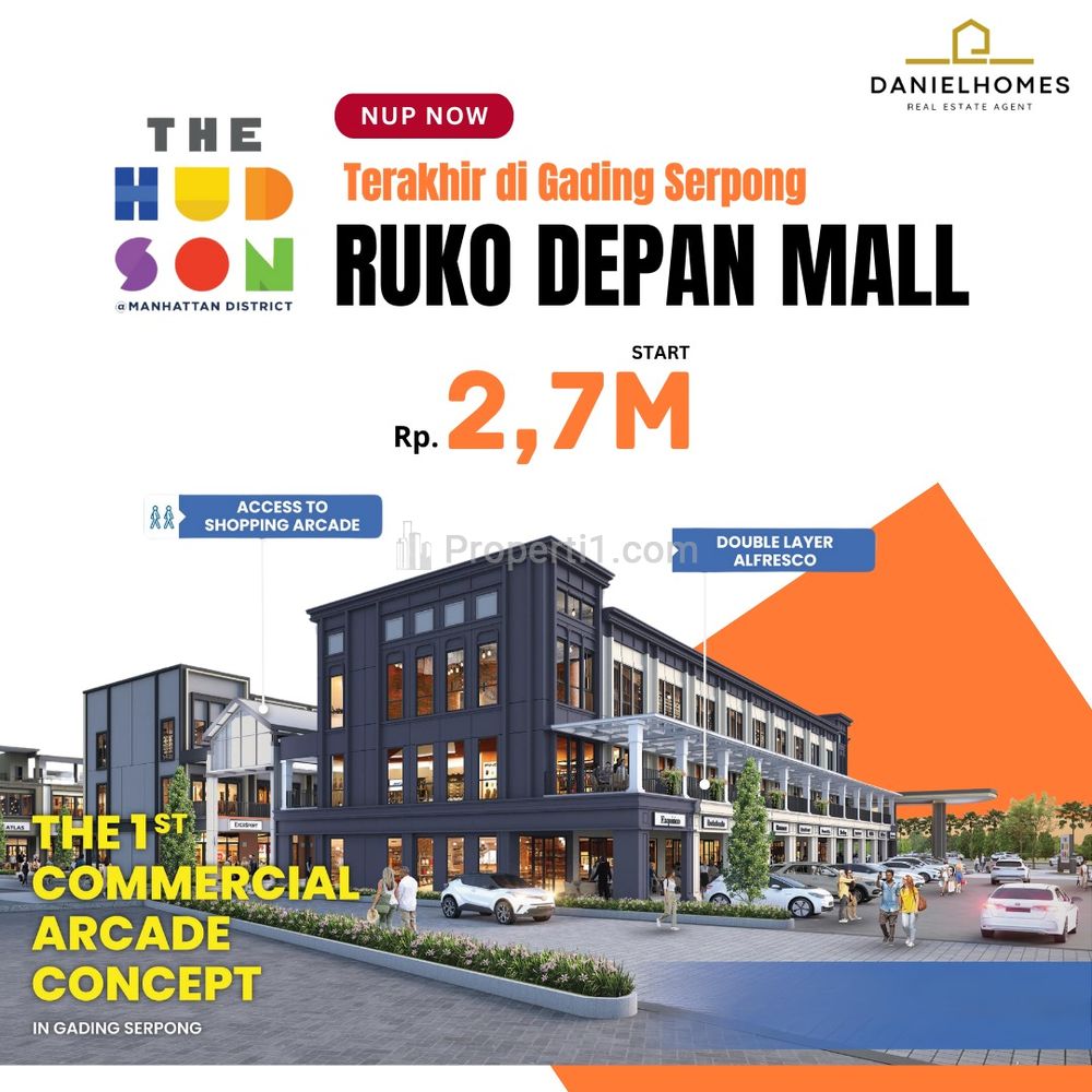 Dijual The Hudson Ruko Depan Mall di Gading Serpong Tangerang