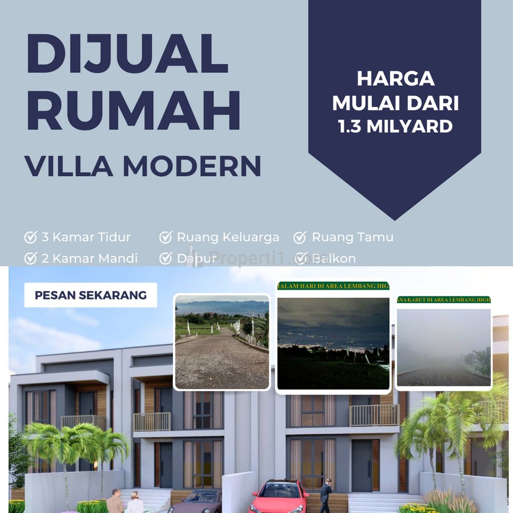 Jual Rumah Mewah Nuansa Villa Termurah Dekat ke Kota Cimahi