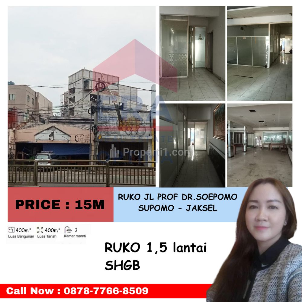 Dijual Ruko Jl. Prof Dr. Soepomo, Supomo - Jakarta Selatan