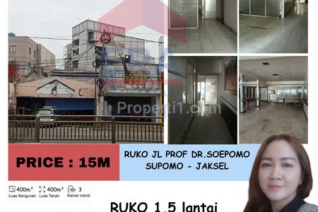 Dijual Ruko Jl. Prof Dr. Soepomo, Supomo - Jakarta Selatan