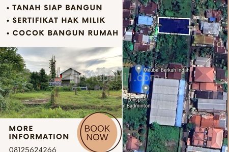 Dijual Tanah Jalan Purnama 1 Gang Perintis 5 Kota Pontianak, Luas 648m2 SHM