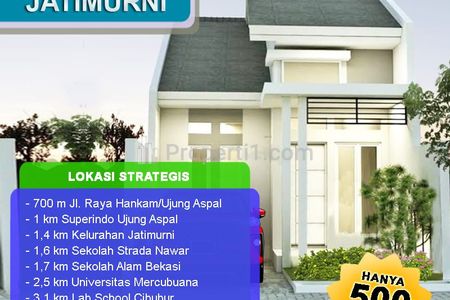 Dijual Rumah Cluster Jatimurni Pondok Melati Bekasi dekat Jalan Raya Hankam