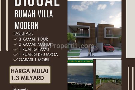 Villa Modern Mewah dengan City View Harga Promo Dipasarkan, Lokasi Dekat Dusun Bambu Lembang Bandung