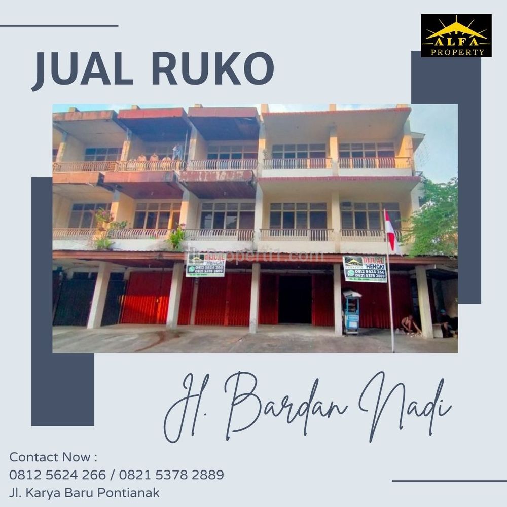 Dijual Ruko Unit 1 Gandeng 2 Unit di Jalan Bardan Nadi Kota Pontianak