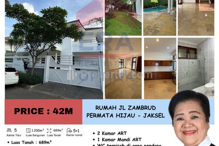 Dijual Rumah Jl. Zambrud Permata Hijau, Jakarta Selatan