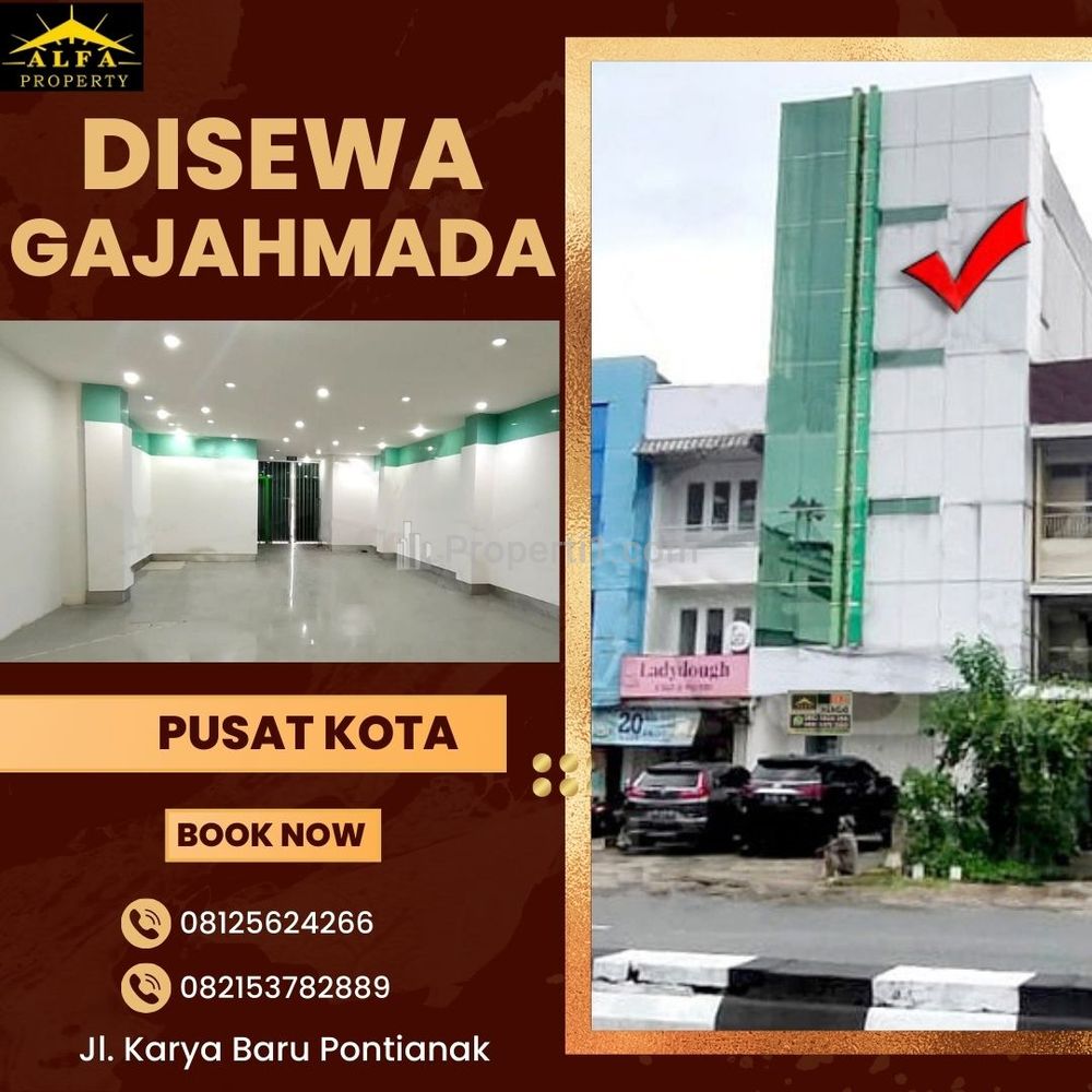 Disewakan Ruko Jalan Gajah Mada Kota Pontianak