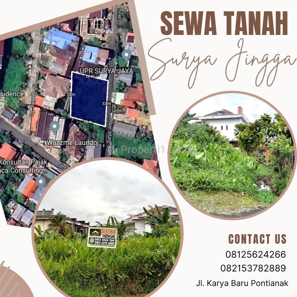 Disewakan Tanah Surya Jingga Kota Pontianak