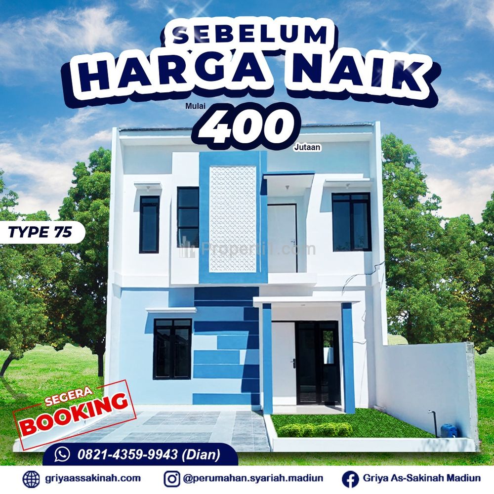 Dijual Rumah Syariah Madiun 2 Menit SMAN 1 Geger, Legalitas SHM