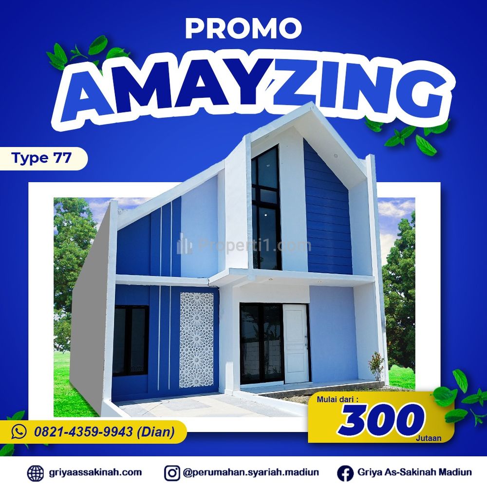 Jual Rumah Murah Konsep Syariah Madiun 2 Menit SMPN 1 Geger, SHM Splitz
