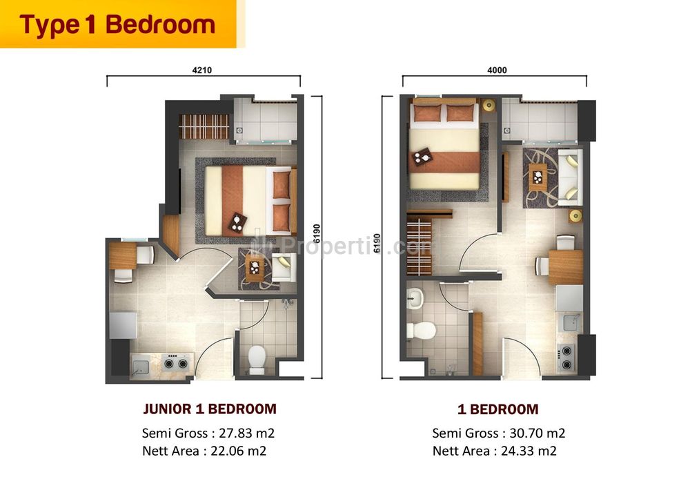 Dijual Apartemen Harga Murah di BSD City - Akasa Pure Living 1 BR Unfurnished